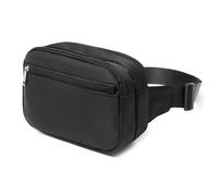 MEIBAOGE Bolso cruzado unisex casual vintage para el hombro, bolsa de cintura de lona, bolsa deportiva para hombres y mujeres, Negro -, Length 24cm