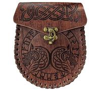 MEIBAOGE Bolso portátil medieval de piel sintética con cinturón medieval, bolsa de dados vintage para hombres, mujeres y niños