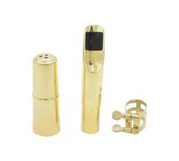 MEIBAOGE Boquilla de latón para saxofón con hebilla de metal de latón, juego de boquillas de saxofón para saxofón, piezas de clarinete