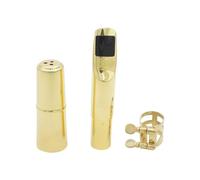 MEIBAOGE Boquilla de latón para saxofón con hebilla de metal de latón, juego de boquillas de saxofón para saxofón, piezas de clarinete