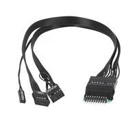 MEIBAOGE Cable de conexión para placa base de computadora de 19 pines y 20 pines, cable de 19 pines hacia adelante a atrás, para instalación regular de la placa base