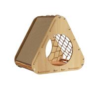 MEIBAOGE Cama para gatos suave y grande, red triangular para escalada con soporte de madera, cama para dormir para gatos, red de escalada para gatos