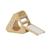 MEIBAOGE Cama para gatos suave y grande, red triangular para escalada con soporte de madera, cama para dormir para gatos, red de escalada para gatos