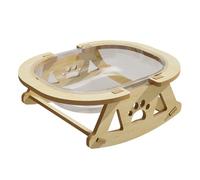 MEIBAOGE Cama transparente para gatos, cama grande y suave para mascotas, cama transparente elevada con soporte de madera para gatos, cama para dormir para gatos, cama transparente