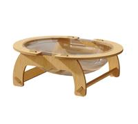MEIBAOGE Cama transparente para gatos, cama grande y suave para mascotas, cama transparente elevada con soporte de madera para gatos, cama para dormir para gatos, cama transparente