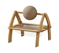 MEIBAOGE Cama transparente para gatos, cama grande y suave para mascotas, cama transparente elevada con soporte de madera para gatos, cama para dormir para gatos, cama transparente
