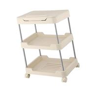 MEIBAOGE Carrito rodante de 3 niveles/4 niveles con mesa y cajón, estantería móvil para uso doméstico y de oficina