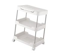 MEIBAOGE Carrito rodante de 3 niveles/4 niveles con mesa y cajón, estantería móvil para uso doméstico y de oficina