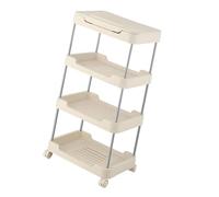 MEIBAOGE Carrito rodante de 3 niveles/4 niveles con mesa y cajón, estantería móvil para uso doméstico y de oficina