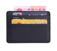 MEIBAOGE Cartera Fina de Cuero para Hombre, ID, Dinero, Tarjeta de crédito, Soporte Delgado, Organizador de Bolsillo, Tarjetero, Negro