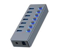 MEIBAOGE Concentradores de extensión USB 3.0 con 7 puertos e indicadores LED individuales para una transferencia de datos eficiente en el ordenador