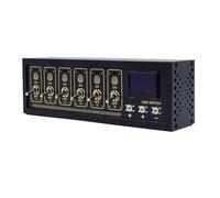 MEIBAOGE Concentradores USB de 6 puertos con interruptores de alimentación individuales, pantalla LCD, concentradores de datos de alta velocidad, concentradores de extensión USB portátiles para PC