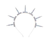 MEIBAOGE Corona de diamantes de imitación brillantes para novia, coronas de boda, diadema con pinchos, accesorios de fiesta, aro decorativo