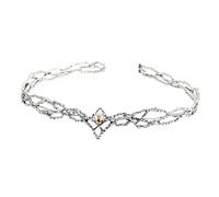 MEIBAOGE Coronas de rey elfo de moda con elegantes diamantes, tamaño ajustable, diseños elegantes para fiestas y decoración de bodas, Length 20cm, aleación