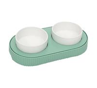 MEIBAOGE Cuenco doble de cerámica con calefacción USB para mascotas y perros, solución para beber agua y comida para el invierno