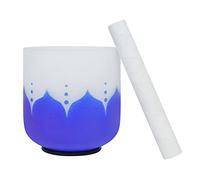 MEIBAOGE Cuencos de cristal para yoga de 6/7/8 pulgadas con martillo y anillos redondos de goma