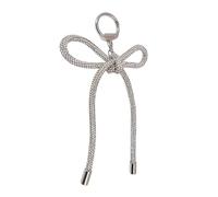 MEIBAOGE Elegante llavero con lazo de diamantes de imitación, elegante colgante de mochila con lazo, joyería hecha a mano para mujer