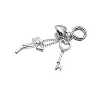 MEIBAOGE Elegante llavero de corazón con lazo, joyería única, accesorio de moda, colgante de bolsa para uso diario, Length 12cm, aleación