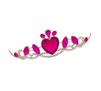 MEIBAOGE Elegantes coronas de diamantes de imitación para novia con forma de corazón en forma de lágrima para bodas y concursos