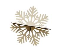 MEIBAOGE Estante de pared con diseño de copo de nieve, estante de almacenamiento de madera para decoración del hogar, estantería de madera
