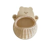 MEIBAOGE Estante de pared tejido de ratán con forma de animal para escritorio, cesta de almacenamiento para marcos de fotos y objetos pequeños