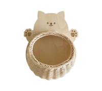 MEIBAOGE Estante de pared tejido de ratán con forma de animal para escritorio, cesta de almacenamiento para marcos de fotos y objetos pequeños