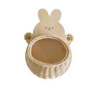 MEIBAOGE Estante de pared tejido de ratán con forma de animal para escritorio, cesta de almacenamiento para marcos de fotos y objetos pequeños