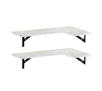 MEIBAOGE Estantes flotantes de almacenamiento de esquina, estante de pared esquinero, estantes flotantes de madera únicos para un almacenamiento eficiente