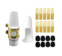 MEIBAOGE Fijación de ligadura de saxofón de metal con accesorios, juego de clips para boquilla de clarinete para saxofón tenor