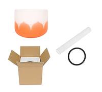 MEIBAOGE Juego de cuencos de cristal de 8 pulgadas con martillo y anillos redondos de goma