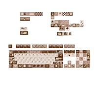 MEIBAOGE Keycaps - Juego de 131 teclas sublimadas con calor, color marrón café, personalización para teclados mecánicos
