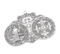 MEIBAOGE Llavero con colgante de cruz cristiana vintage de metal envejecido, adorno colgante para decoración de bolso, mochila