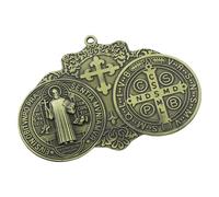 MEIBAOGE Llavero con colgante de cruz cristiana vintage de metal envejecido, adorno colgante para decoración de bolso, mochila