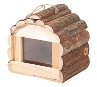 MEIBAOGE Nido de cría de aves silvestres de madera natural para pájaros silvestres, casa de anidación de pájaros al aire libre, nido colgante para pinzones