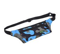 MEIBAOGE Niños Niñas Niños Riñonera Comouflage Riñonera de Viaje Riñonera para Dinero Cinturón para Caminar Bolsa de Vacaciones, Riñonera-Azul