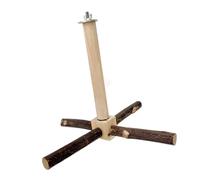 MEIBAOGE Percha de madera para pájaros, soporte molar giratorio para loros, suministros de conure, periquitos y rascadores para loros pequeños