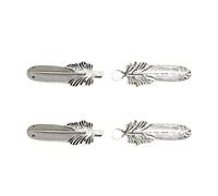 MEIBAOGE Pin de botón antiguo de aleación con plumas, botones y botones para entusiastas de la moda, Total length 9cm width 1.7cm, Zinc