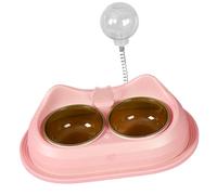MEIBAOGE Práctico cuenco doble para mascotas, cuenco de riego para alimentos, cuenco de alimentación para gatos, suministros para mascotas