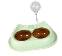 MEIBAOGE Práctico cuenco doble para mascotas, cuenco de riego para alimentos, cuenco de alimentación para gatos, suministros para mascotas