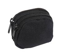 MEIBAOGE Riñonera táctica de nailon con bolsillos dobles, billeteras, monedas, llaves, monedero, al aire libre, pequeño cinturón de utilidad, resistente al desgaste, Black, 7.6*4.3*8CM