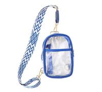 MEIBAOGE Riñonera transparente aprobada por el estadio, bolsa cruzada para el pecho, bolsa para eventos deportivos, conciertos, 21 x 15,5 x 5,5 cm, azul