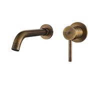 MEIBATH Meibat Grifo Mezclador de Lavabo de latón Envejecido, Monomando de una Sola manija, Lavabo de baño, Lavabo, Lavabo, Grifo de Lavabo montado en la Pared, grifos de Lavabo