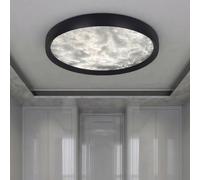 meibeileil Redonda Lámpara de Techo Salon Blanco-Negro Nubes,Moderna ⌀40cm Lámpara Techo 36W,3000-6000K Regulable con Control Remoto Plafon Led Techo para Sala de Estar,Cocina,Lámpara de Comedor.