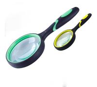 Meichoon 10X lupas de Lectura de Mano con Mango Suave Antideslizante para Personas Mayores y Niños, Leer Periódicos,Evaluación Joyas,Exploración de la Naturaleza (Verde y Amarillo)