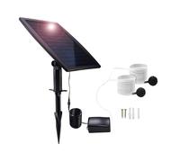Meichoon Bomba de Aire Solar 2.5W Oxigenador con Placa de Batería Piedras de Burbuja Línea de Aire para Tanque de Peces de Jardín Estanque Exterior Jardinería Circulación de Agua MY06