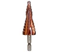Meichoon HSS M35 Cobalto Broca Escalonada 6-24mm Flauta Espiral Taladro Grande Multi-agujero Mango Hexagonal Perforación Corte Agrandar Placa de Stainless Steel Plate Quenching Steel Plate DC1604