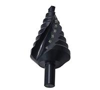 Meichoon HSS Nitruro Broca Escalonada 10-45mm Espiral Pagoda paso Taladro Drill Acero Alta Velocidad para Acero al Carbono, Chapa Hierro, Tableros Aislamiento, PVC Tableros, Tablones DC15 Black