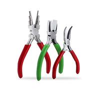 Meichoon Juego de alicate de joyería de 3 piezas, incluye alicates 6 en 1 para fianzas y alicates de mandíbula de nailon y nariz doblada DC722