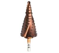 Meichoon Large Broca Escalonada 6-35mm HSS M35 Cobalto Broca Conica, Mango Hexagonal Ranura en Espiral Perforadora de Taladrao Cutting Enlarge Stainless Steel Quenching Steel Plate PCV Sheet DC1605