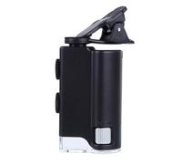 Meichoon Microscopio de clip para teléfono celular, lupa con zoom 60X-100X, microscopio monocular iluminado, lámpara LED, lámpara UV, verificación de moneda, identificación, piedras preciosas de jade